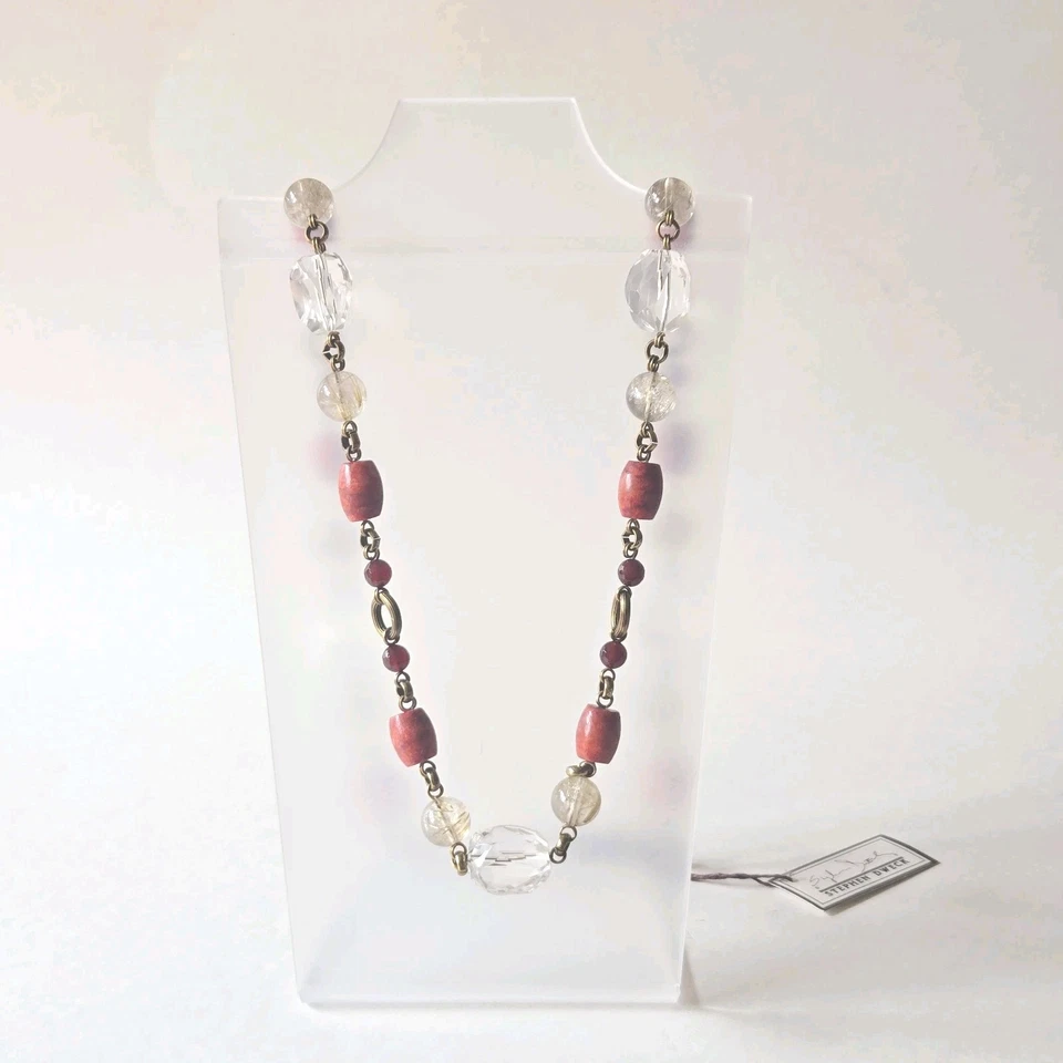 Collar STEPHEN DWECK Cristal Facetado Cornalina Rutilo Cuarzo Esponja Coral Nuevo con Etiquetas Foto 3 de 4