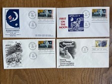 Premier jour  4  enveloppes oblitération américaine - 1er homme sur la lune