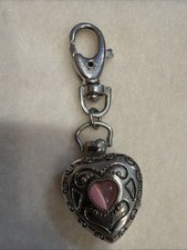 Beautiful Silver tone Watch Keychain Fob   Working