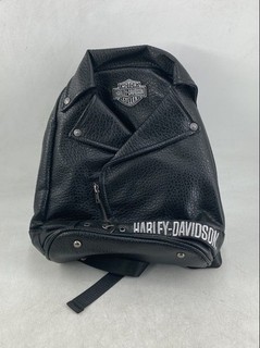 Harley Davidson Womens Black Pebble American Motorcycle Jacket Look Backpack