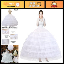 6 Hoop Tulle Petticoat Crinoline Underskirt for Wedding Dress Ball Gown Plus Siz