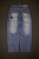 SOUTHPOLE Y2K 2000 s Embroidery Light Wash Faded Skater Baggy Blue Denim 36 X 34