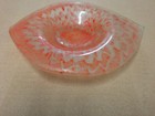 Vintage Shallow Glass Dish - red & clear oval, shaped like an eye, 9"x7"x1.5" — photo 2