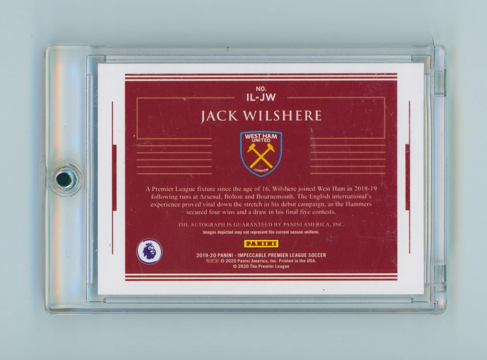 Tarjeta autografiada 94/99 Jack Wilshere Panini impecable West Ham United 2019-20 Foto 2 de 3