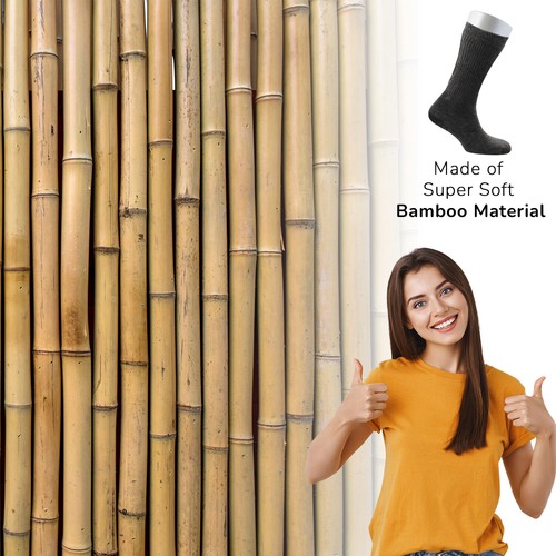 Cosyfeel® Women Loose Diabetic Crew Socks 4-Pack Bamboo Durable Seamless Toe - Picture 34 of 96