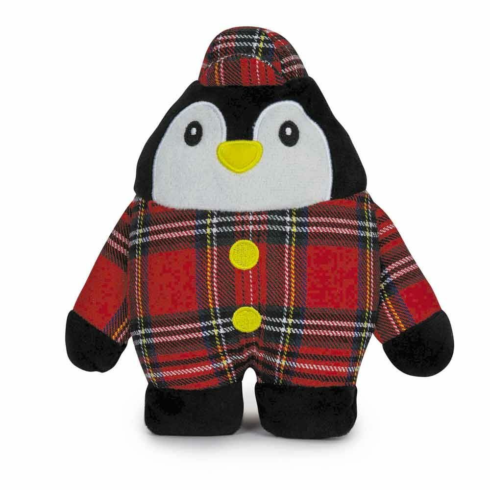 Zanies Holiday Tartan Friend Dog Toy Polar Bear, Reindeer, Penguin Plush Toys 