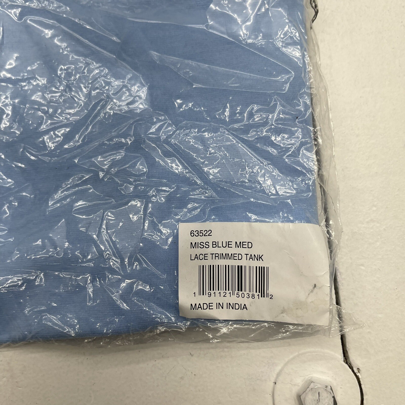 Collections Etc Blue Lace Trimmed Tank Women’s Size Medium New