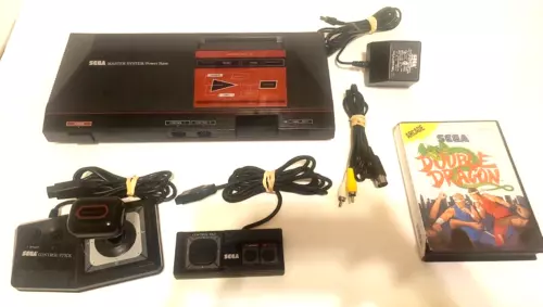 Consola Sega Master System con conexiones Double Dragon y 2 controladores OEM
