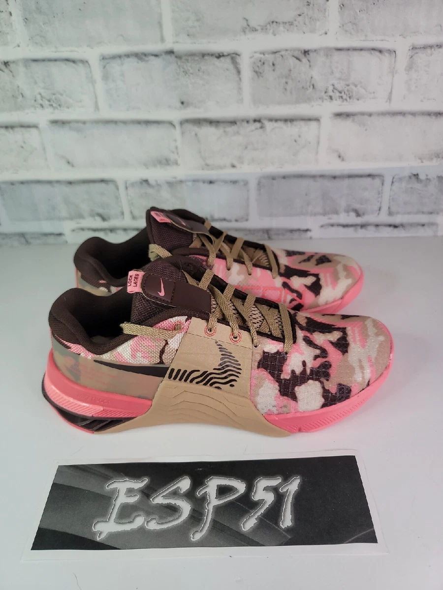 New Nike Wmn s Sz 8 Metcon 8 AMP Cross Training Shoe Pink Camo DV9013 200