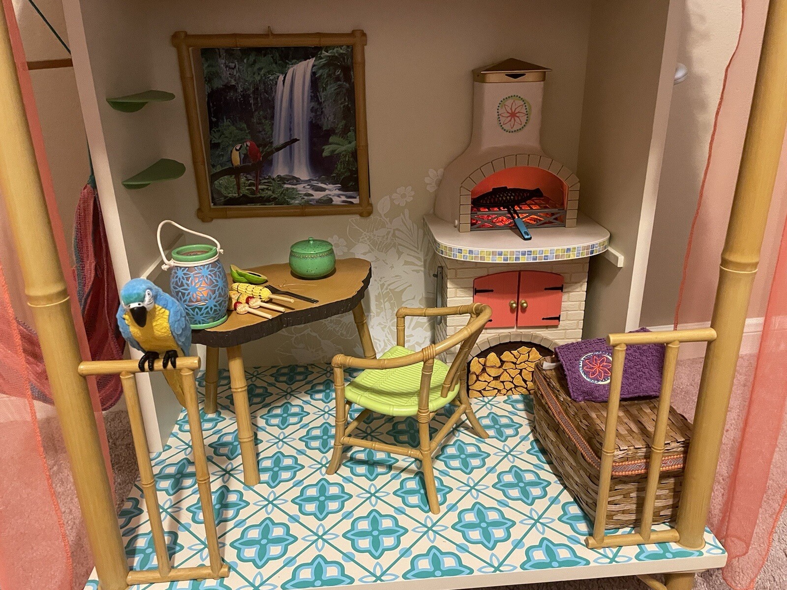 American Girl Doll Lea's Rainforest Tree House Hut Tropical Retired