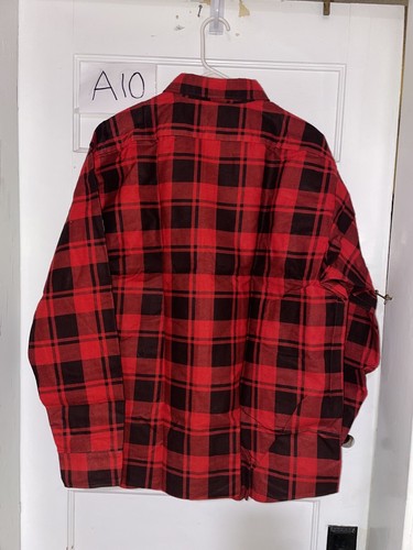 Vintage Sears Perma-Prest Flannel Shirt XL 17-17.5 Red Mackintosh Tartan New Tag - Picture 2 of 13
