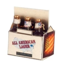 MINIATURE DOLLHOUSE 1:12 SCALE 6-PACK ALL AMERICAN LAGER BEER - FA40027