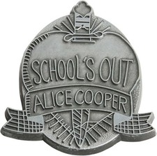 ALICE COOPER Metal Pin Badge: SCHOOLS OUT: silver Official Merch fan gift £pba