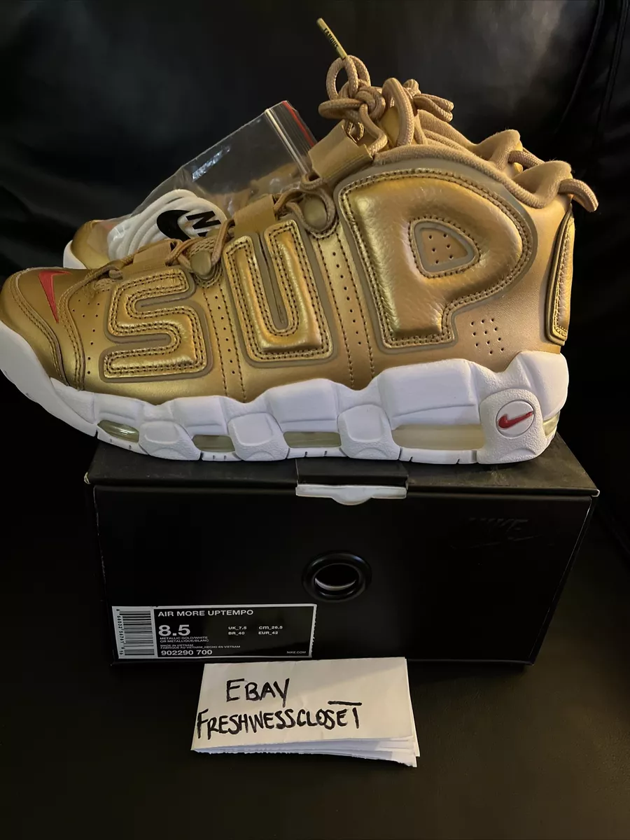 2017 Nike Air More Uptempo Supreme Gold Size 8.5 sb dunk pippen