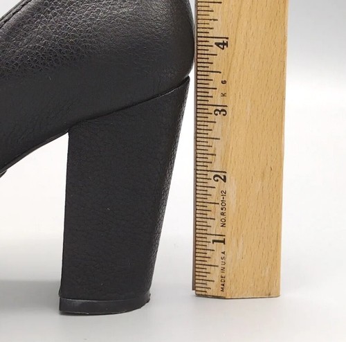 Fossil Women's 7 Pumps Wood Block Heel Silver Buckle Black - Picture 13 of 13