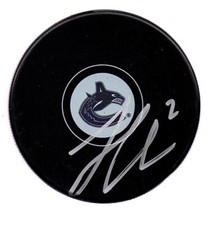 LUKE SCHENN VANCOUVER CANUCKS SIGNED AUTOGRAPHED LOGO PUCK W/ COA