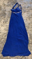 Beata Studio Los Angeles Royal Blue Long Bling One Shoulder FORMAL Dress Size 9