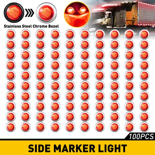 20/50/100PCS LED Marker Lights 3/4" Truck Trailer Side Lamp With Stailness Base - 第 14/18 張圖片