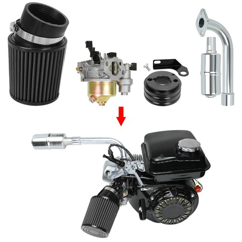 Carburetor Air Filter Exhaust Pipe Muffler Kit For 196cc 212cc CT200U BT200X - Picture 5 of 10