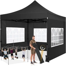 Commercial Pop Up Tent 10x10ft Canopy Waterproof Party Wedding Camping Shelter