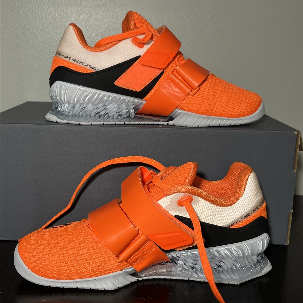 Nike Romaleos 4 Orange White Weightlifting Training Size