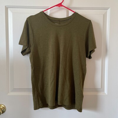 New Outerknown Neptune Tee Hemp Blend Round Neck  T-Shirt Olive Green-Medium