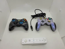 Lot Of 3 Gaming Controllers XBox Wii Game Cube Untested. Sold for parts may work