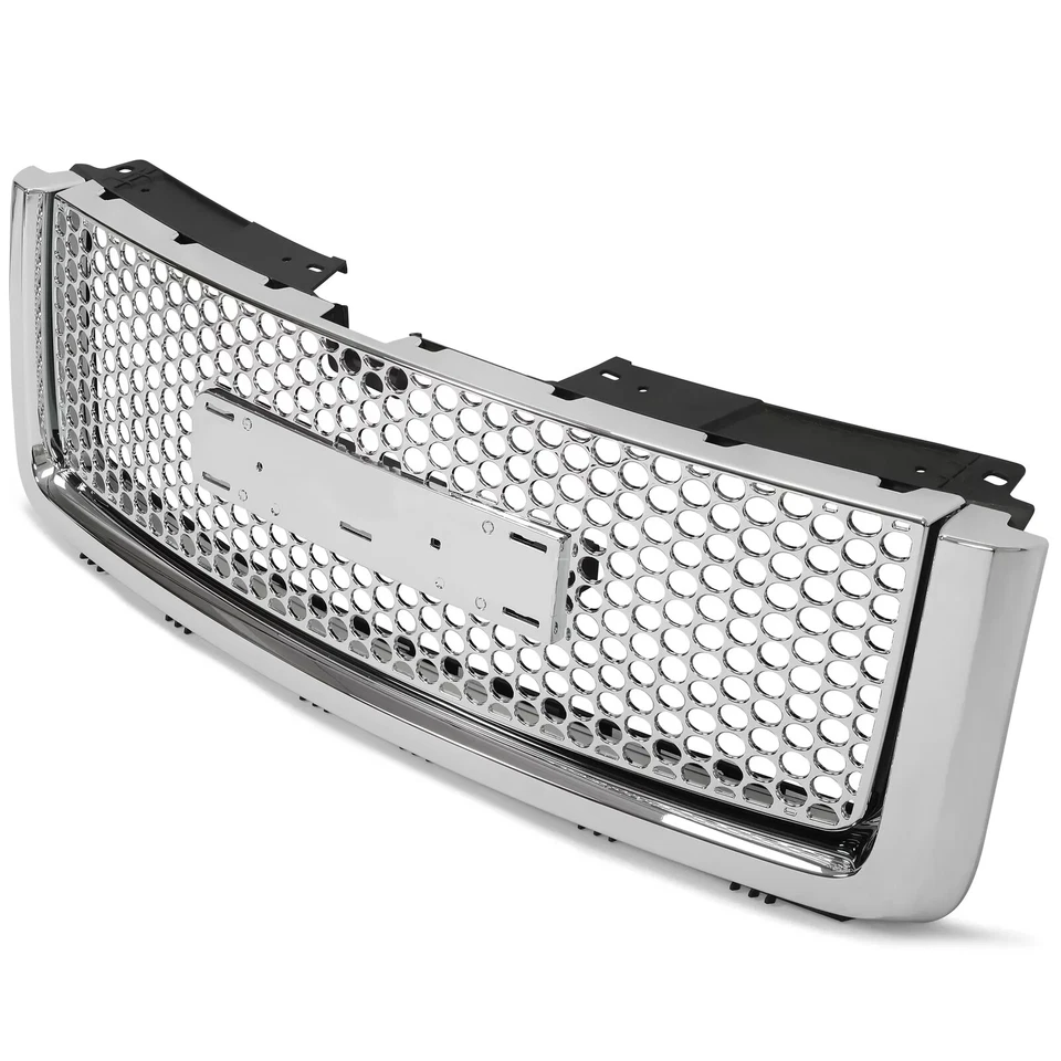 For 2007-13 GMC Sierra 1500 Denali Pickup Upper Lower Grille Hood Molding Chrome Foto 3 de 4