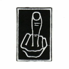 Middle Finger Patch - Funny Flip Off Rock Metal Biker Motorcycle
