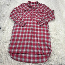 Madewell Women's M Red Plaid Popover Fairfax Shirtdress