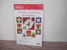 Holiday Traditions Pot Holders #NZHTPP 8" Square & 8x9.5 Mit Sewing With Nancy