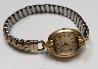 Vintage Lady BENRUS 10K RGP Bezel Stainless Steel Watch AS-IS PARTS  REPAIR