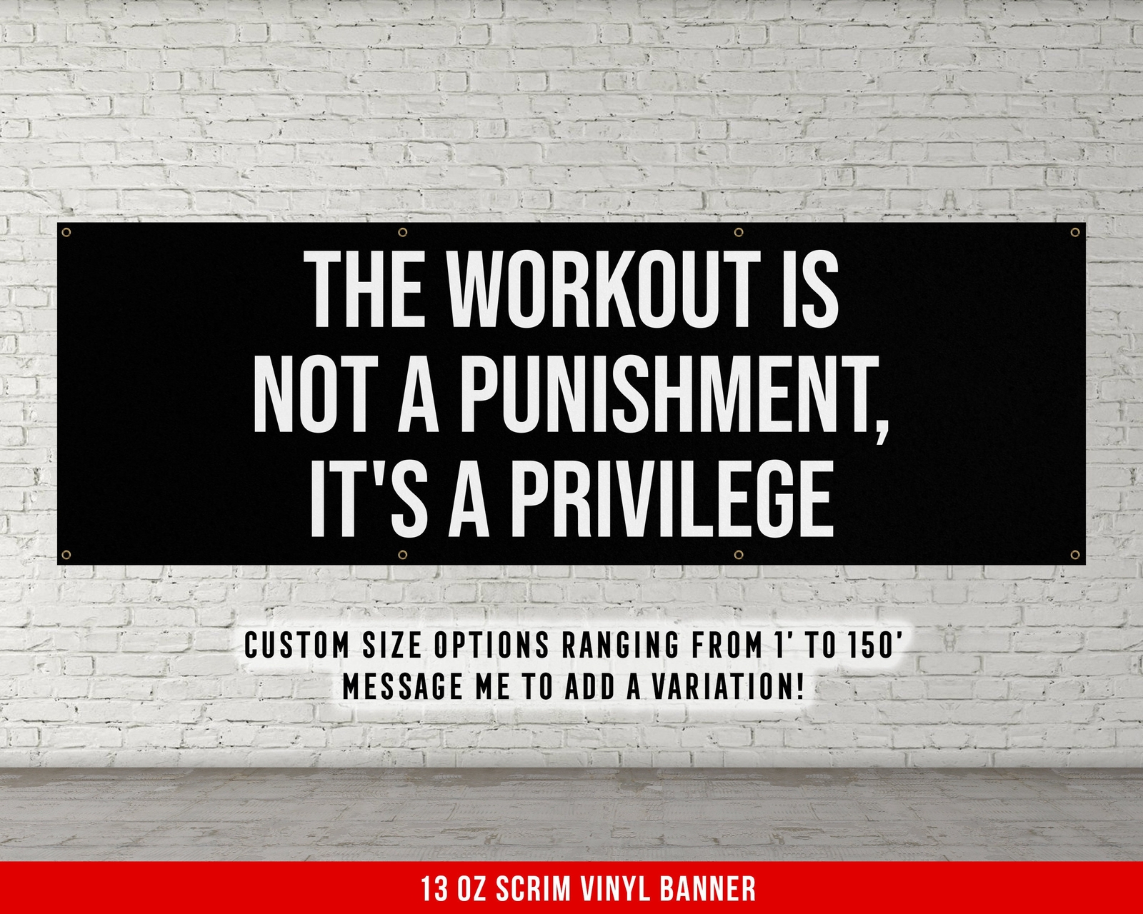 Workout Banner - Home Gym Wall Art - Motivational Decor