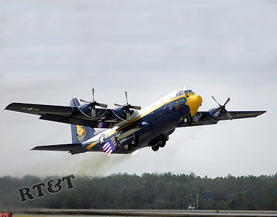 Photograph Blue Angels C-130 Aircraft Fat Albert with Takeoff Assist  2005  8x10