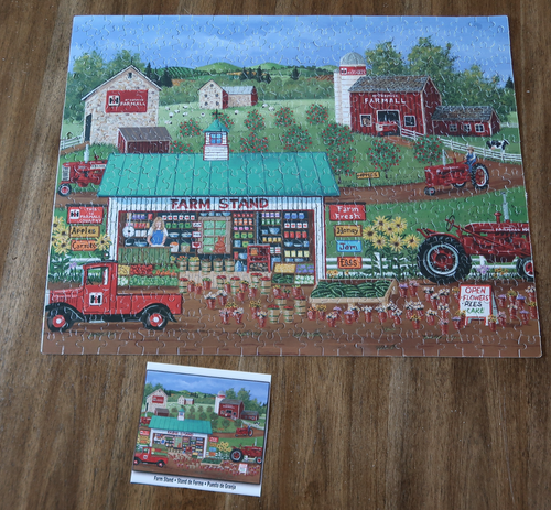 🩷 The Jigsaw Puzzle Factory “Farm Stand” Farmall tractors 500 pcs Boxless 🩷 - Picture 5 of 13