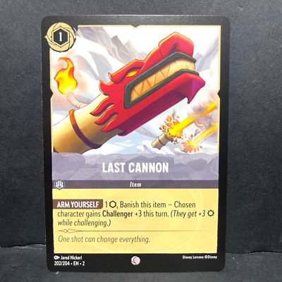 2023 DISNEY LORCANA RISE OF THE FLOODBORN LAST CANNON 202/204 COMMON