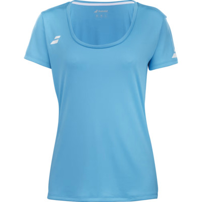 BABOLAT DAMEN PLAY FLÜGELÄRMEL TENNIS T-SHIRT CYAN XS (UK 8) UVP £27 KOSTENLOSER VERSAND