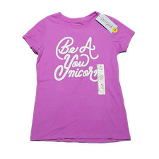 Cat Jack NWT Girls T Shirt Sz M 7/8 Purple Short Sleeve