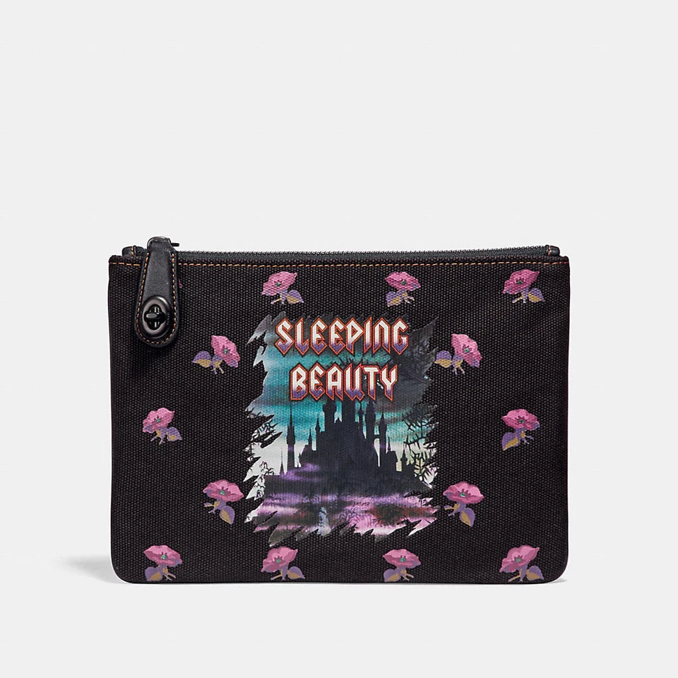 DISNEY X COACH Sleeping Beauty TURNLOCK POUCH 26 Limited Edition DARK FAIRY TALE - Image 2 of 4