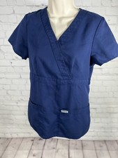 Grey's Anatomy Barco Scrub Top Adjustable Blue Short Sleeve Shirt Women s Small