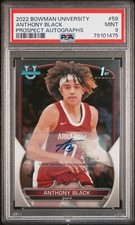 PSA 9 - ANTHONY BLACK Auto - 2022 Bowman University Chrome Prospect - ARKANSAS