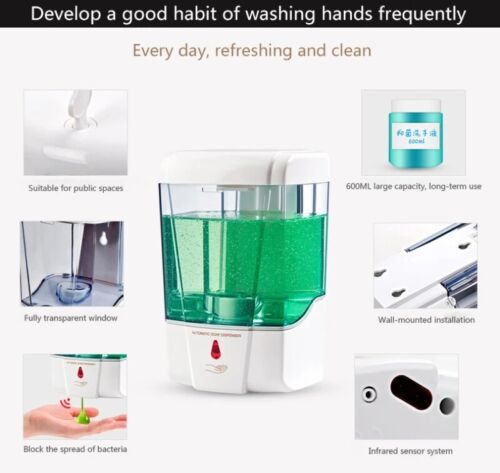 Automatischer Seifenspender Wandmontage 700ml Spender Touchless Seifenlotion Pumpe - Bild 8 von 11