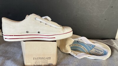 VTG WHITE DEADSTOCK CONVERSE FASTBREAK II FAST BREAK CANVAS OXFORD SNEAKERS 5½