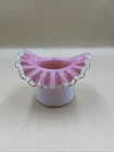 Fenton Ruffled Edge Silver Crest Pink Cranberry Top Hat Vase 3.5"