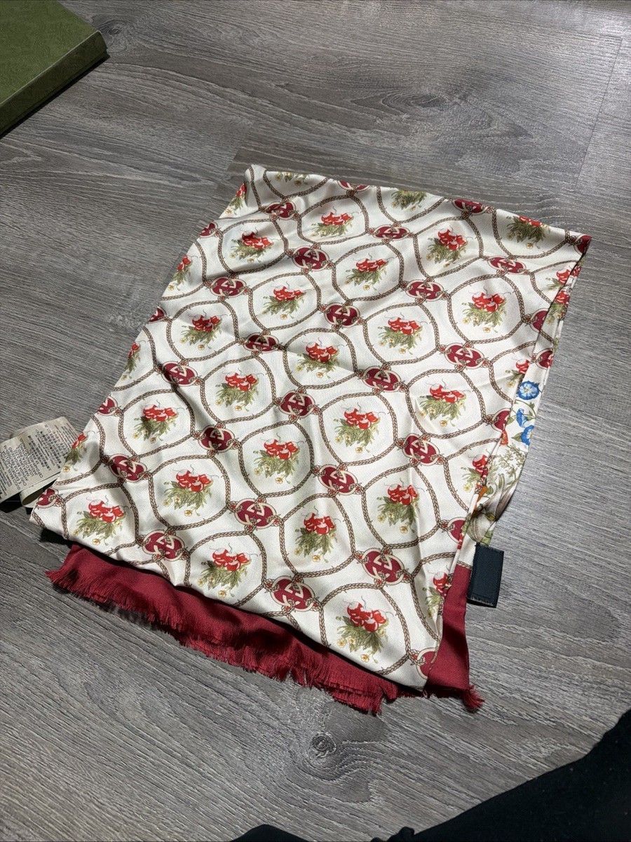 Gucci 100th Anniversary Silk Scarf | eBay