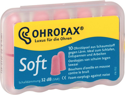 Ohropax Soft Foam Ear Plugs (10 Ear Plugs)