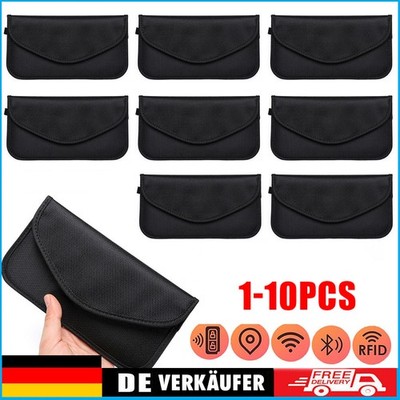 1-10 X Faraday Tasche Handytasche Strahlenschutz Kohlefaser Anti Tracking Handy