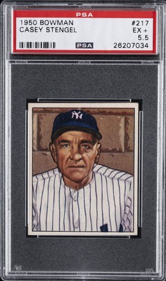 1950 BOWMAN #217 CASEY STENGEL PSA 5.5