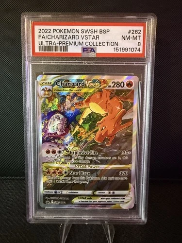 2022 Pokemon PSA 8 Charizard VSTAR #SWSH262 Sword & Shield Charizard UPC Promo