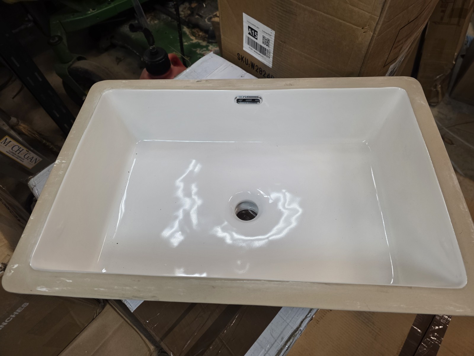 Los Flexi 24 in. Rectangular Undermount Bathroom Sink, Undercounter